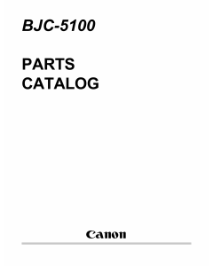 Canon BubbleJet BJC-5100 Parts Catalog Manual