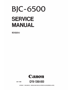 Canon BubbleJet BJC-6500 Service Manual