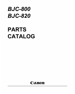 Canon BubbleJet BJC-800 820 Parts Catalog Manual