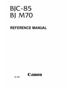 Canon BubbleJet BJC-85 Service Manual