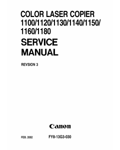 Canon ColorLaserCopier CLC-1100 1120 1130 1140 1150 1160 1180 Parts and Service Manual