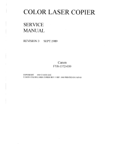 Canon ColorLaserCopier CLC-1 Parts and Service Manual