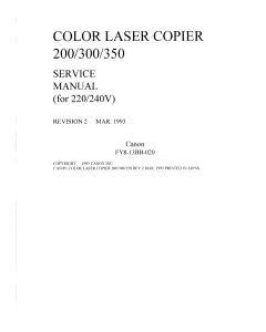 Canon ColorLaserCopier CLC-200 300 350 Parts and Service Manual