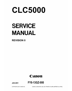 Canon ColorLaserCopier CLC-5000 Parts and Service Manual