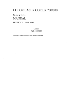 Canon ColorLaserCopier CLC-700 800 Parts and Service Manual