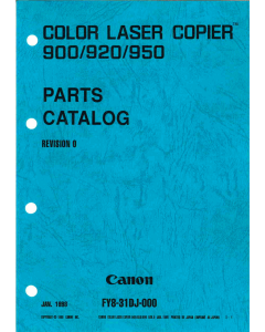 Canon ColorLaserCopier CLC-900 920 950 Parts Catalog Manual
