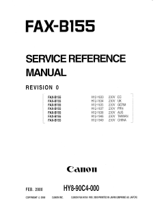 Canon FAX B155 Service Manual