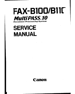 Canon FAX FP-B100 MultiPass-10 Parts and Service Manual