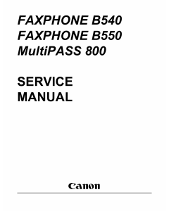 Canon FAX FP-B540 B550 MultiPass-800 Parts and Service Manual