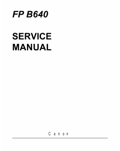 Canon FAX FP-B640 Parts and Service Manual