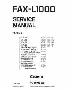 Canon FAX L1000 Parts and Service Manual