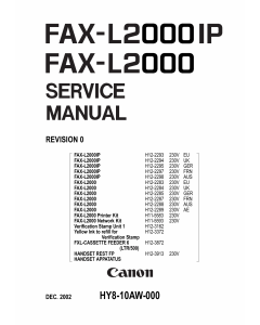 Canon FAX L2000 L2000IP Parts and Service Manual