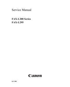 Canon FAX L200 L295 Parts and Service Manual
