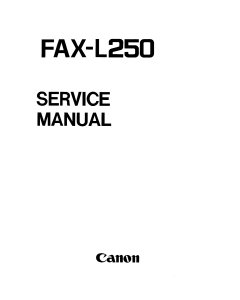 Canon FAX L250 Parts and Service Manual