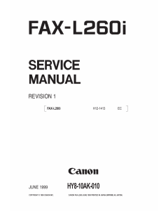 Canon FAX L260i Parts and Service Manual