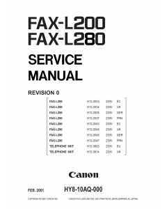 Canon FAX L280 Service Manual