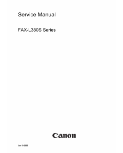 Canon FAX L380S L390 Parts and Service Manual