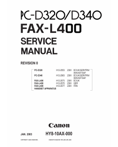 Canon FAX L400 Service Manual