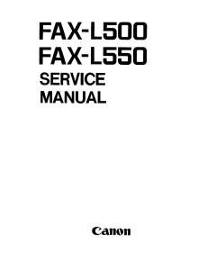 Canon FAX L500 L550 Parts and Service Manual