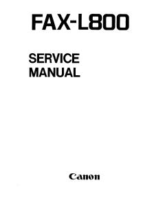 Canon FAX L800 Parts and Service Manual