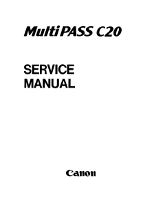 Canon FAX MultiPass-C20 Parts and Service Manual