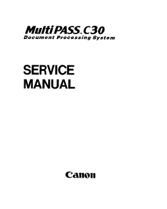 Canon FAX MultiPass-C30 Parts and Service Manual