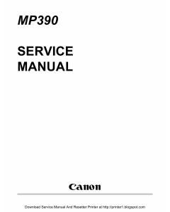 Canon MultiPASS MP-390 Service Manual