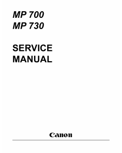 Canon MultiPASS MP-700 MP730 Parts and Service Manual