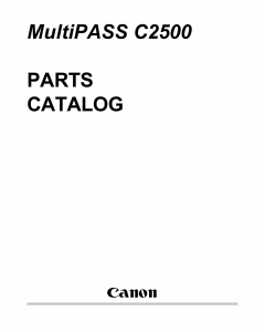 Canon MultiPASS MP-C2500 Parts Catalog Manual