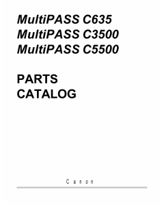 Canon MultiPASS MP-C635 C3500 C5500 Parts Catalog Manual