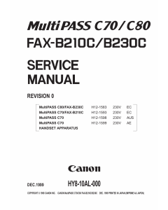 Canon MultiPASS MP-C70 C80 Service Manual