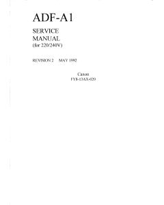 Canon Options ADF-A1 Parts and Service Manual