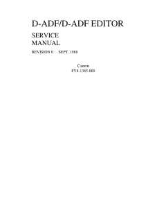 Canon Options ADF-D ADF-Editor Parts and Service Manual