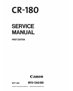 Canon Options CR-180 Document-Scanner Parts and Service Manual