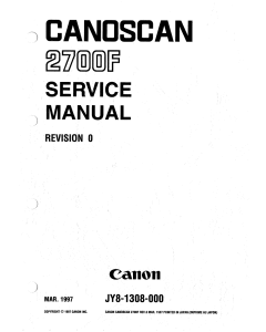 Canon Options CS-2700F CanoScan 2700F Parts and Service Manual