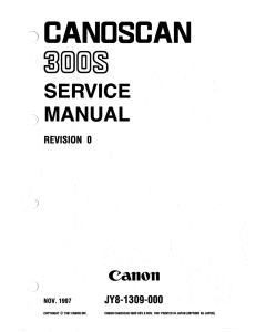 Canon Options CS-300S CanoScan 300S Parts and Service Manual