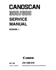 Canon Options CS-300 CanoScan 300 600 Parts and Service Manual