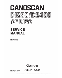 Canon Options CS-D1230 CanoScan D1230 D2400 Parts and Service Manual