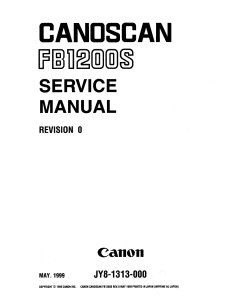 Canon Options CS-FB1200S CanoScan FB1200S Parts and Service Manual