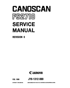 Canon Options CS-FS2710 CanoScan FS2710 Parts and Service Manual