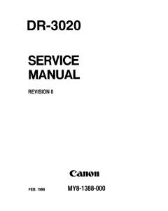 Canon Options DR-3020 Document-Scanner Parts and Service Manual