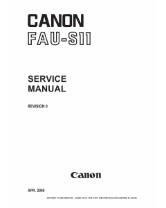 Canon Options FAU-S11 Film-Adapter-Unit-Service Manual