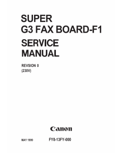 Canon Options Fax-F1 Super-G3 Fax-Board-F1 Service Manual