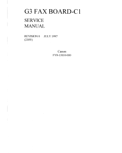 Canon Options Fax-G3-C1 Service Manual