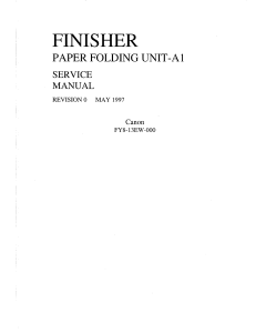 Canon Options Finisher-A1 Paper-Folding-Unit Parts and Service Manual