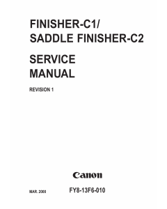 Canon Options Finisher-C1 C2 Parts and Service Manual