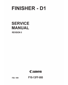 Canon Options Finisher-D1 Parts and Service Manual
