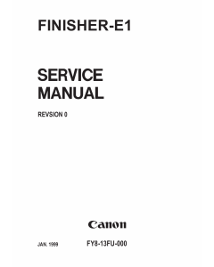 Canon Options Finisher-E1 Parts and Service Manual