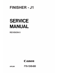 Canon Options Finisher-J1 Parts and Service Manual