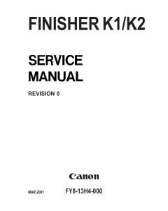 Canon Options Finisher-K1 K2 Parts and Service Manual